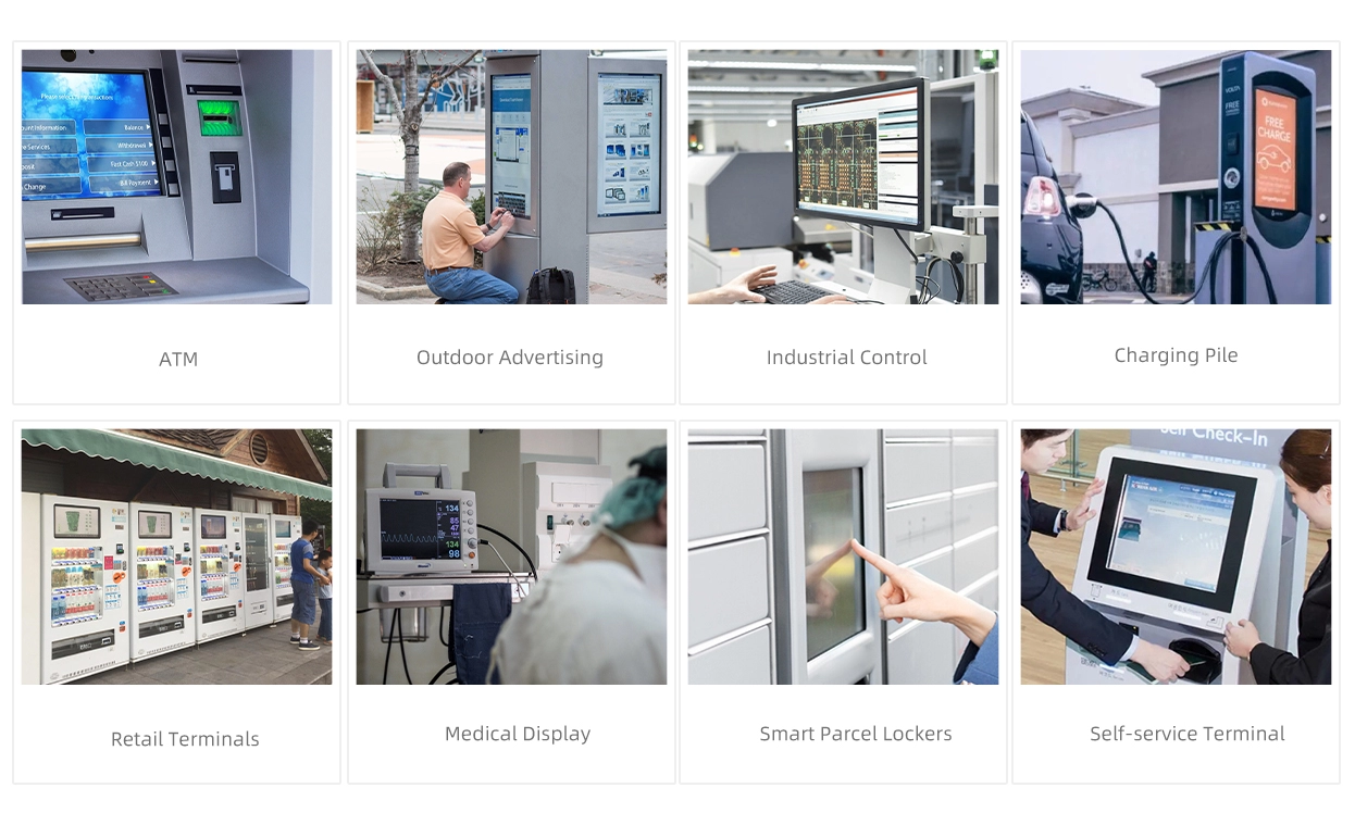 شاشة لمس بالأشعة تحت الحمراء مقاومة للماء، مقاس 10.4 إلى 21.5 بوصة (سلسلة TE)