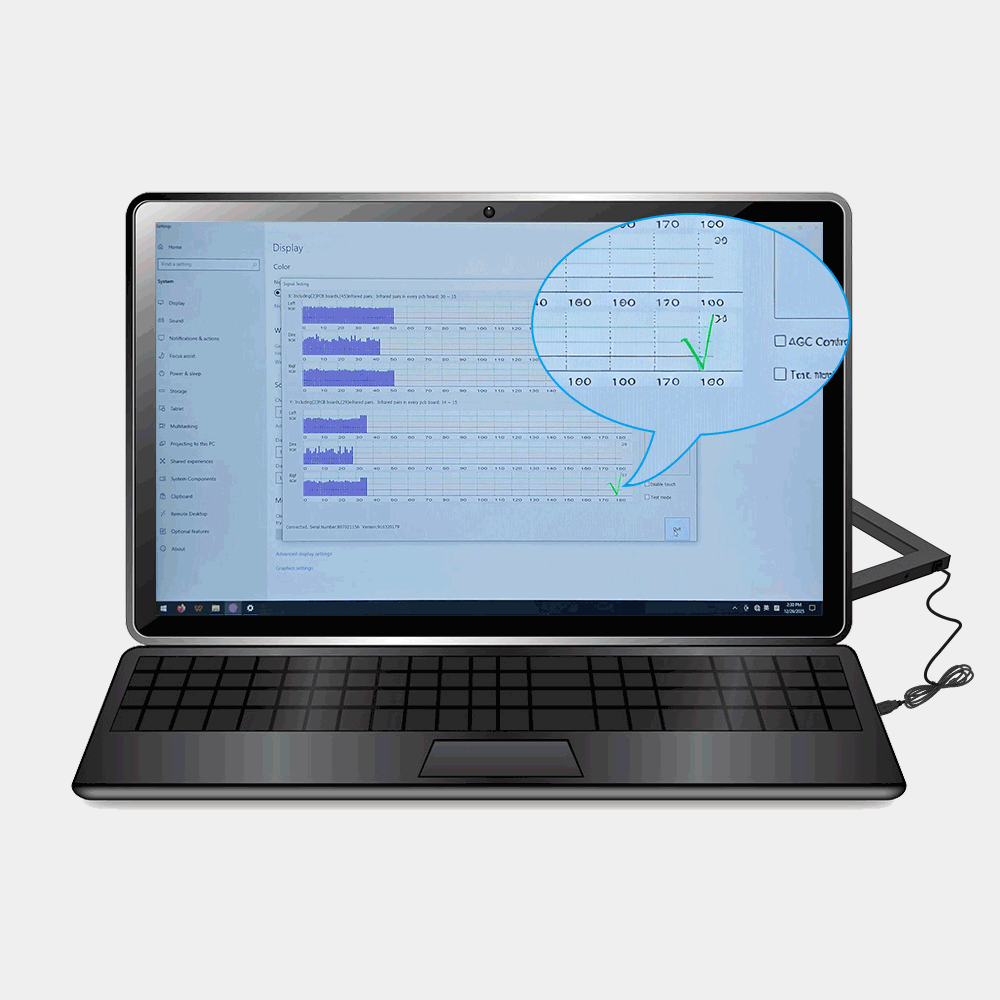 قم بتثبيت شاشة اللمس بالأشعة تحت الحمراء من نوع TK على النحو التالي: