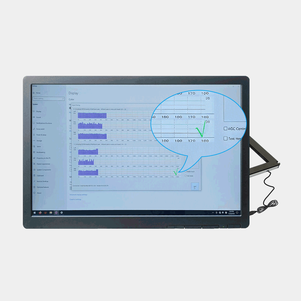 قم بتثبيت شاشة اللمس بالأشعة تحت الحمراء من TE على النحو التالي:
