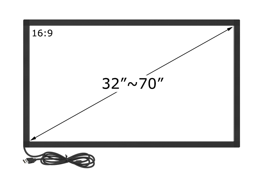 إطار يعمل باللمس بالأشعة تحت الحمراء، من 32 إلى 70 بوصة (سلسلة TF)