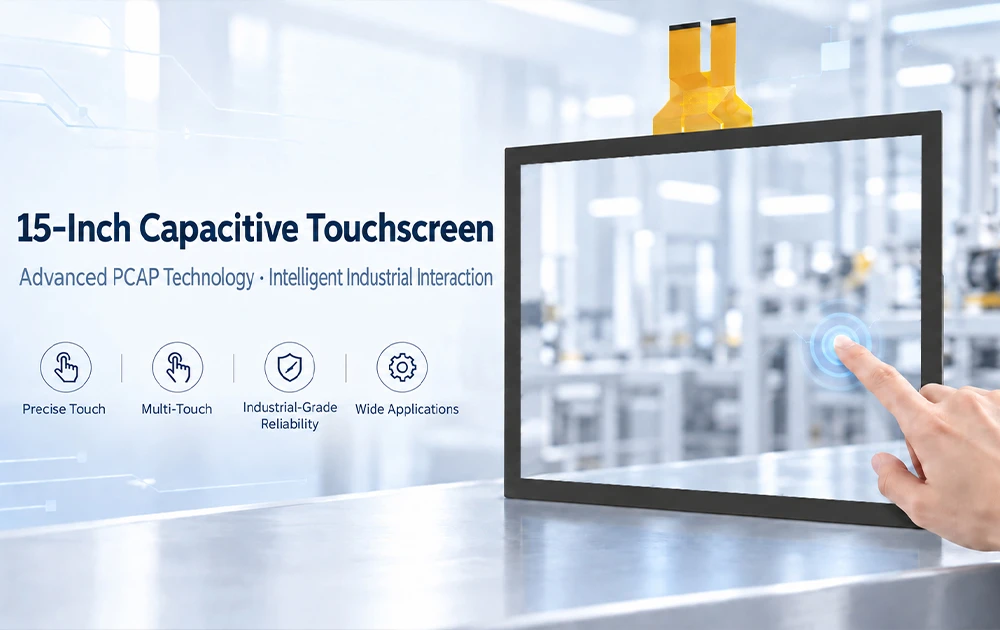 شاشة GreenTouch مقاس 15 بوصة تعمل باللمس بالسعة: تقنية PCAP المتقدمة للتفاعل الصناعي الذكي